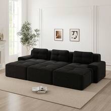 Sofas & Couches - Black + Corduroy + 3 Seat - View 12