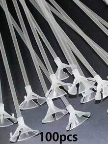 1/10/20/50/100pcs Plastic Balloon Clips And Sticks, Minimalist Transparent Balloon Holders, Suitable For Various Festivals, Parties, Graduation Parties And Other Occasions, Reusable Non-Disposable Items - Transparent - View 9