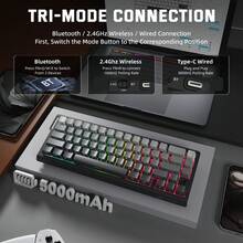 Bàn phím chơi game không dây từ tính ATTACK SHARK X68PRO HE, đèn nền RGB 3 màu, tốc độ phản hồi 8KHz, hành trình phím điều chỉnh được, công tắc từ tính, cáp xoắn ốc, dành cho PC, quà tặng Giáng sinh, phiên bản đặc biệt Giáng sinh, phiên bản giới hạn cuối năm - Đen & Đỏ/Đen/Trắng/Ánh trăng - Nhiều màu - Xem 3