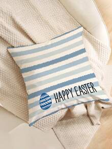 1pc/4pcs Rabbit & Easter Egg Print Pillow Cover, Home Decor Sofa Cushion Cover, Bedroom Headrest Pillow Slip, Car Lumbar Cushion Cover, Room Decor - Multicolor - View 5