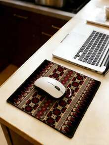 Mouse Pad Quadrado Pequeno, Base de Borracha Boêmia, Adequado para Mouse Sem Fio de Computador de Mesa, Escritório, Computador Portátil, Decoração de Escritório Doméstico - Quadrado - Visão 7