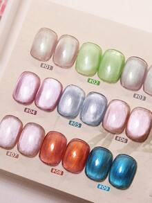 9 Color, Adorable Candy-Colored Cat-Eye Solid Gel Nail Polish, UV Gel DIY Nail Art, Charming And Elegant, A Perfect Gift For Girls. - 彩色 - 查看 3