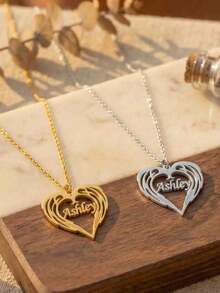 Customized Angel Wings Necklace With Personalized Name Pendant, Delicate Clavicle Chain, Unique Gift For Girlfriend, Best Friend, Valentine's Day, Mother's Birthday, Minimalist Design - Multicolor - View 4