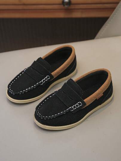 1 Pair Casual Slip-On Loafers, Suitable For Daily Wear, Slightly Small Size, Breathable Non-Slip Flat Shoes For Spring/Autumn, Unisex Children