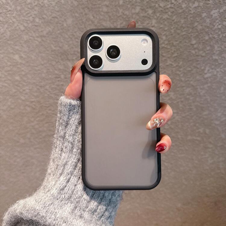 Funda protectora de acrílico mate dura y sencilla compatible con iPhone 17 Pro Max/17 Pro/17 Air/17/16/16 Pro Max/16 Plus/16 Pro/16E/15/15 Pro Max/15 Pro/15 Plus/11/12/13/14 Pro Max/XS/XR/11 Pro/11 Pro Max/12 Pro/12 Pro Max/13 Pro/13 Pro Max/14 Pro/14 Pro Max, diseño reforzado - Negro - Añade 3