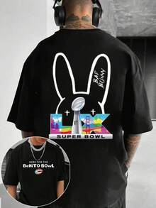 Benito Bowl T-shirt, double-sided printed T-shirt (180g pure cotton), Christian gift, men's T-shirt, men's casual comfortable T-shirt, streetwear cotton T-shirt - Negro - Ver 2