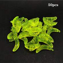 100/50/20pcs Soft Bionic Fishing Lures: Ultimate Trout, Crab And Carp Baits! Fishing - Yellow - View 13