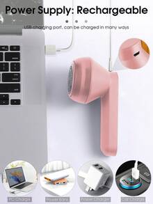 USB Rechargeable Electric Fabric Defuzzer, 6-Blade Lint Remover For Clothes, Bedding, Furniture, Carpets, Sofa, Cleaning Supplies, Ideal Mother's Day Gift - Multicolor - View 5