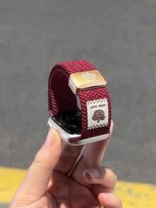 1pc Creative Bear Design Nylon Braided Watch Band, Compatible With Apple Watch S10 42/46mm, 49mm Extra Large Adjustable Magnetic Braided Strap For Series 9/8/7/6/SE/5/4/3/2 - Multicolor - View 16