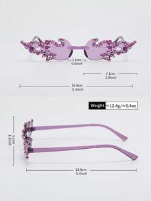 新款无框火焰时尚眼镜，个性化水钻火焰设计派对服装眼镜 - 彩色 - 查看 9