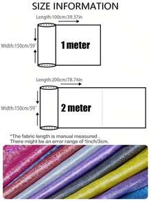 1pc Laser Holographic Metallic Shiny Fabric, Soft Drape Easy Cut Design For DIY - Multicolor - View 2