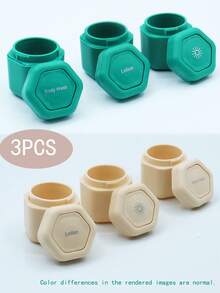 3pcs Travel Toiletry Bottles Set, Body Lotion, Hand Cream, Leak-Proof Containers For Cosmetics, Face & Body Creams - Makeup Box - View 1