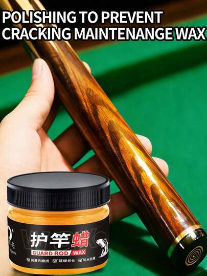 高级台球杆保养蜡，木质杆身护理与修复，适用于台球杆保养，有效保湿，延长杆头寿命，减少磨损。球杆保养蜡可用于抛光和防裂，适用于各种尺寸的球杆，包括美式台球杆、斯诺克球杆、8/9球球杆及球杆配件。