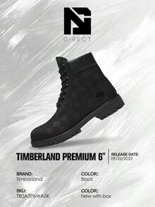 Timberland 6" Premium Waterproof Boot Black Debossed Print– Men's Lifestyle Sneakers – Shoes For Man -Vintage- Spring & Summer-Classic Color, Warm & Durable, Outdoor To Everyday Casual Wear - Mother's Day Gifts-Father's Day Gift –TB0A2P6W A5K - 黑色 - 查看 4