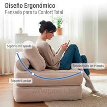 sillones para recamaraMAGMALIFE Sofá Plegable 2 en 1 Terciopelo Suave Relleno de Memory Foam Respaldo Antideslizante Color Beige 85x85x78 cm Se Convierte en Cama Ideal para Sala Recámara u Oficina - negro - Ver 3