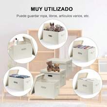 zxxCaas De Almacenamiento Caas Organizadoras 3 Piezas De ogares Con Caa De Almacenamiento De ea Que Se Pueden Pr En El Arma Y La Caa De Almacenamiento De La Oficina ige Morganizador de juguetes - beige - Ver 6