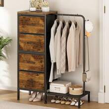 zxxKzings Comoda Caonera con Percero para Recamara Madera 4 Caones Percero para Ropa Ropero para Niños Arma para Dormito con Caones Organizador Mueble para Ropa para Recamara Sala ogarorganizador de juguetes - como en la foto - Ver 8