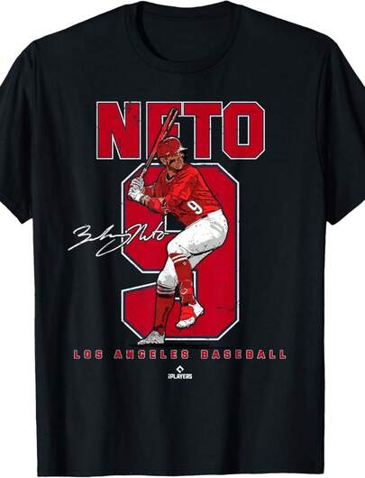 Ballpark MVP Number And Portrait Zach Neto Los Angeles MLBPA T-Shirt, Small