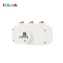 CILIA 2pcs 3-Way EU Socket Adapter With 3 Independent Switches, 16A Schuko Wall Outlet Splitter, Wireless Power Strip For Kitchen & Office, White - EU E Type Plug(220-240V) - View 3