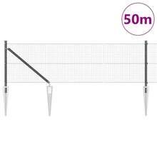 vidaXL 50 X 0,5 M (25 X 25 Mm Netz) Stahl Und PVC Zaunpfosten, Grau - A - View 3