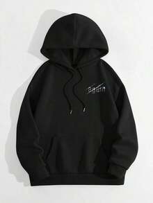 LOVE JOYY High Street Fashion Women Loose Long Sleeve Pullover Hoodie With Angel Wings Rhinestone Decor, Pocket, Blingbling Streetwear, Autumn/WinterY2Y-W- Gras - Đen 5 - Xem 12