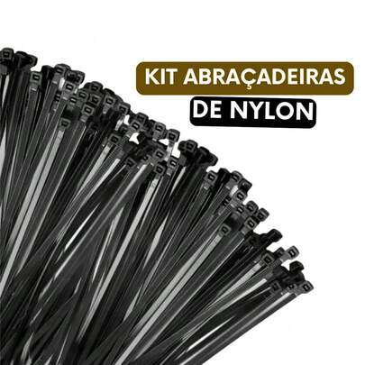 Kit 500 Abraçadeira de Nylon Enforca Gato Braçadeira Cintas Plásticas PRETA E BRANCA
