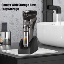 SOLIMPIA IPX7 Waterproof Three-Blade Floating Veneer Net Men's Electric Shaver - Silver - View 7
