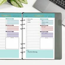 A5 Refill Paper Planner Inserts, 3 Pack 6 Holes Loose Leaf Refill Paper, 300 Pages Budget Planner Binder Inserts Journals Notebook For Memo, To Do List, Planners 8.3\ X 5.6\ - Gre1en - View 8