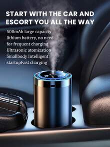 智能车载香薰机 - 智能启动快速充电功能 - 5 种工作模式，车载电动空气清新剂，配备投影星光灯，迷你车载空气加湿器，浓度可调，自动启停，USB 充电，内置电池，彩色 LED 灯环，适用于汽车、办公室、浴室、卧室、宠物房以及新车配件，6 种精油可供选择。 - 黑色 - 查看 4