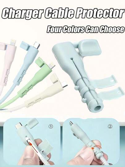 Charging Cable Protector, Anti-Breakage Cable Winding Device, Data Cable Protective Cover, Suitable For USB-C Laptops/Tablets/Phones