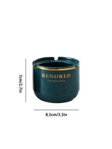 1pc Minimalist Luxury Round Ceramic Ashtray, For Home, Office, Restaurant - Orange Color - View 3