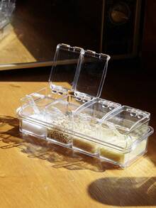 8pcs Kitchen-Specific Spice Jar Set Acrylic Clear With Lid&Spoon Lead-Free Dustproof Kitchen/Cooking Graduation Essential - Multicolor - View 5