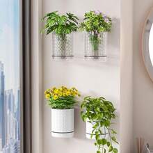 Self Absorbing Wall Hanging Flowerpot No-Drill Wall Mounted Hydroponic Green Plants Save Space Drainage Holes At The Bottom - Multicolor - View 10