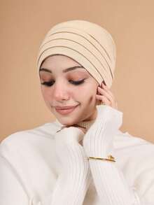 1 pièce Sous-foulard plissé à 4 couches pour femmes, bonnet turban multicouche élastique, bandeau de sport respirant et confortable, polyvalent pour usage quotidien, sport, yoga, mode - turban - Voir 15