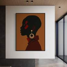 1 Stück rahmenloses Wandkunst, urbane Wandkunst, schwarze Kunst, Wandkunst, Afro-Frau Kunstset, Drucke afrikanischer Frauen, afrozentrische Wandkunst - Verschiedenfarbig - Übersicht 3