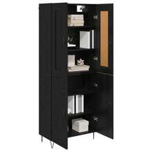 vidaXL Highboard In Schwarzeichen-Optik, 69,5 X 34 X 180 Cm, Holzwerkstoff - Schwarz - Übersicht 3