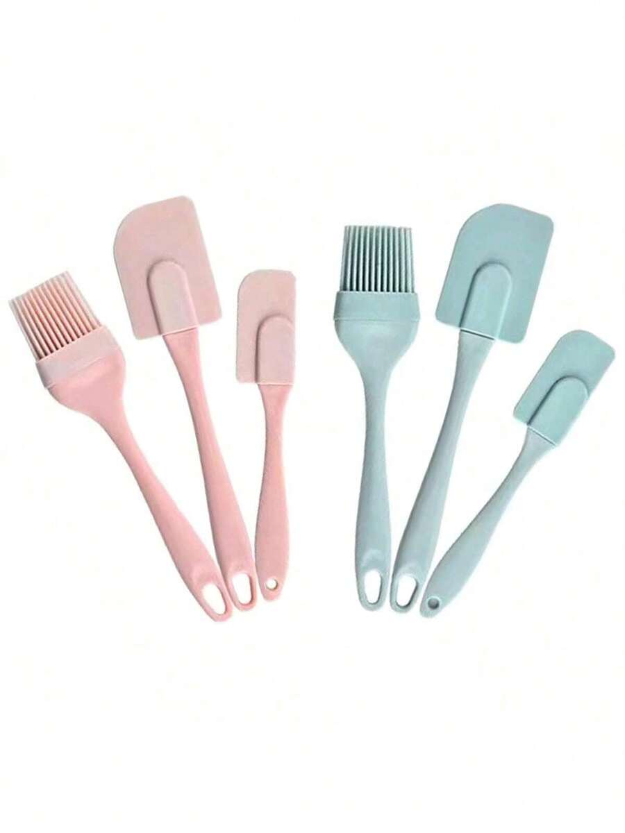 1/3pcs Silicone Baking Spatula And Basting Brush Set, Silicone Butter Cream Scraper Baking Brush Kitchen Cooking Tools, Suitable For New Year, Valentine's Day, Mother's Day, Father's Day, Summer, Graduation, Back To School Gifts - Multicolor - View 1