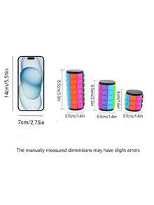 1个3D玉米立方体拼图，，圆柱拼图，个性化3/5/7层高难度，成人减压玩具，3D手指玩具，感官立方体，感官玩具，手指玩具，压力球，泡沫玩具 - 彩色 - 查看 5