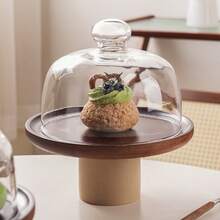 6in/8in/10in/11in Rosewood Cake Stand With Thick Ceramic Base - Coffee Brown - View 3