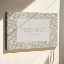 1pc His Mercies Are New Every Morning Poster, Inspirational And Motivational, Easter Decor Framed Wall Art, Wrapped Canvas Poster Vintage Prints, - Minimalist, Typography, Minimalist, Graphic Design Style, Birthday Party Decor, Decorative Wall Art for Living Room Bedroom Office, Hanging Hardware Included - Wrapped Framed Canvas, Horizontal - Lienzo enmarcado - Ver 2