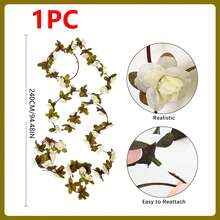 1/4PCS Artificial Flowers Roses Plants Vine Valentine's Day Gift Decoration Home Decoration Flower Rattan Dining Table Vase Decorations Dining Room, Bedroom Decoration Materials, Wedding Site Decoration, Outdoor Garden Flower Arrangement Materials, New Year Decoration - Beige - View 3