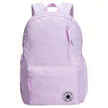 Mochila de poliéster con cierre de cremallera y gran capacidad con logo de marca Converse, bolsa de estudiante, mochila, tamaño mediano, color morado - Morado - Ver 12