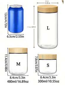 玻璃罐，隔夜燕麦罐（带盖），厨房玻璃罐，燕麦片罐（带盖），玻璃储物罐，密封食品罐（带木盖），玻璃杯，食品储物容器，调料罐，燕麦片杯，酸奶杯，早餐杯，麦片容器，沙拉杯，可用洗碗机清洗，适用于酸奶、沙拉和麦片 - 彩色 - 查看 12