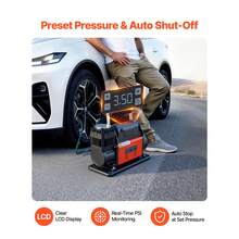 12V Heavy Duty Air Compressor, Auto-Stop Portable Tire Inflator With LCD Digital Display, 7.14 CFM 150PSI Offroad Air Pump With Adapters For Trucks Car SUV 4 X 4 Vehicle RV - 540W 7.14CFM LCD - View 3