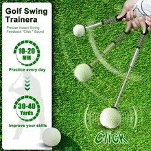 Retractable Swing Trainer - Pro Handed Click Stick Grip Trainer Grip Swing Training Aid Beginners - 黑色 - 查看 4