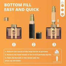 5ml Mini Refillable Perfume Atomizer, Portable Leather Cologne Sprayer, Pocket Size Fragrance Bottle (Black) - 黑色 - 查看 6