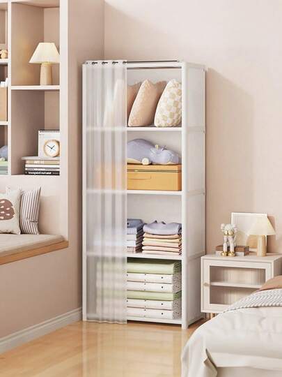 armario pequeño de 125 x 28 x 40 cm , Armario a prueba de polvo, almacenamiento del dormitorio del hogar, montaje sencillo, armario colgante