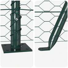 vidaXL 50 X 1,6 M (36 Mm Gitter) Grüne Zaunpfosten Aus Stahl Und PVC - A - View 10