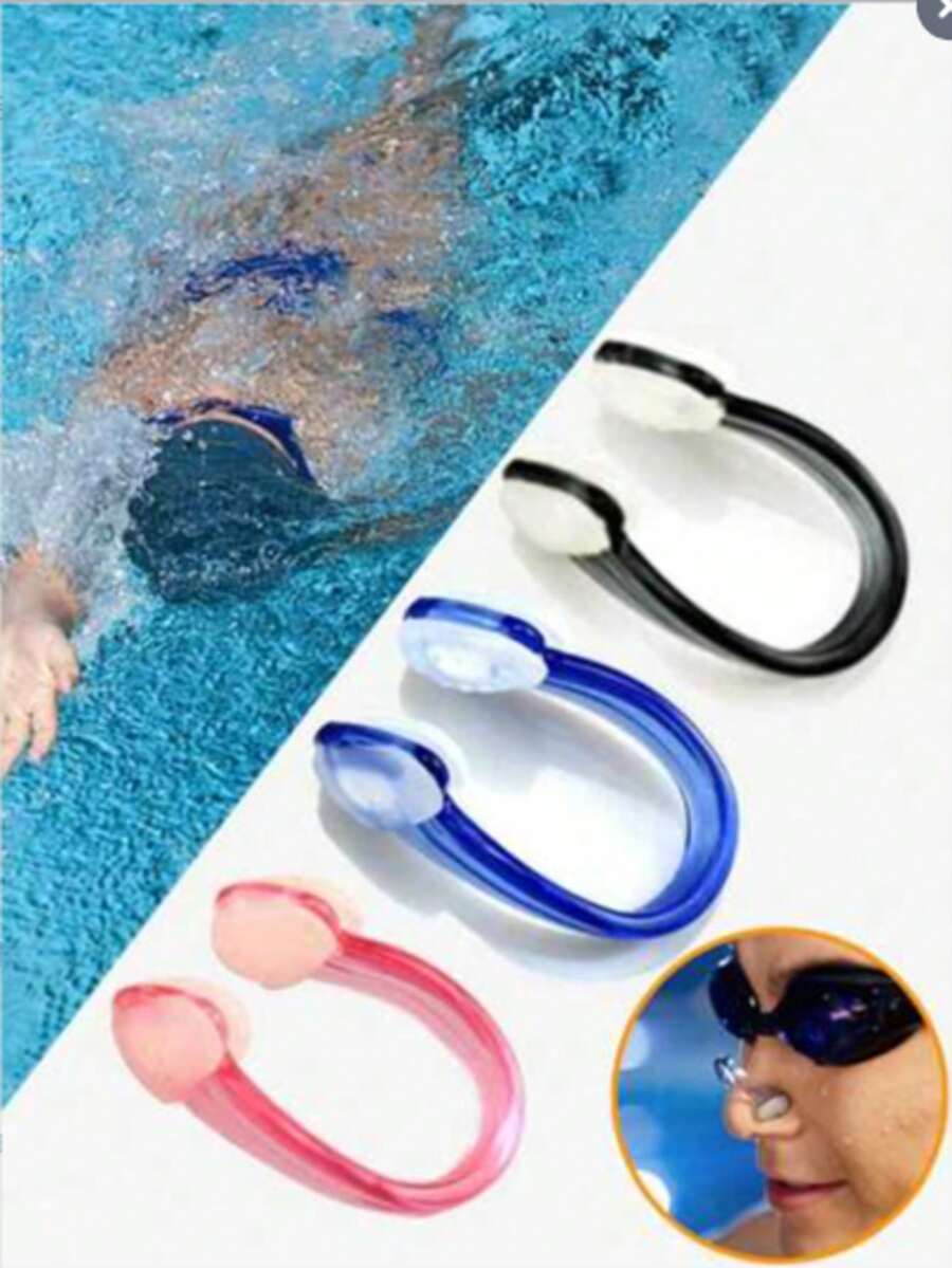 30/10/5/1pc/Set Universal Silicone Anti-Slip Swimming Nose Clip, Professional Anti-Water Inhalation Swimming Pool Training Nose Plug - Multicolor - View 1