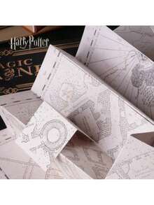 Warner Bros 1/2张哈利波特官方授权大型地图电影周边霍格沃茨演出脚印魔法地图（无灯光）派对装扮道具哈利罗恩赫敏寻宝恶作剧哈利波特与魔法石电影20周年纪念票根电影周边派对 - 棕色 - 查看 3